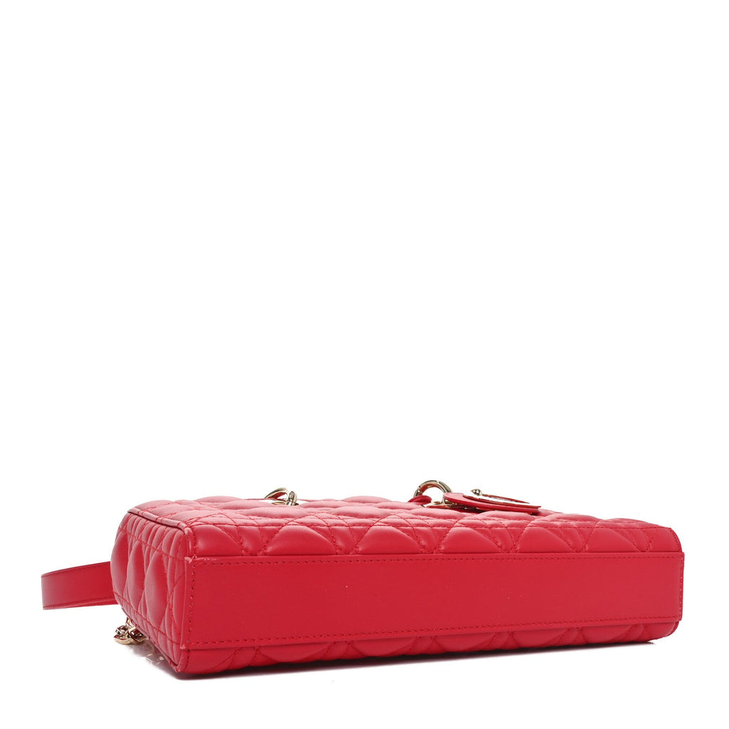 Lambskin Cannage Medium Lady D-Joy Red