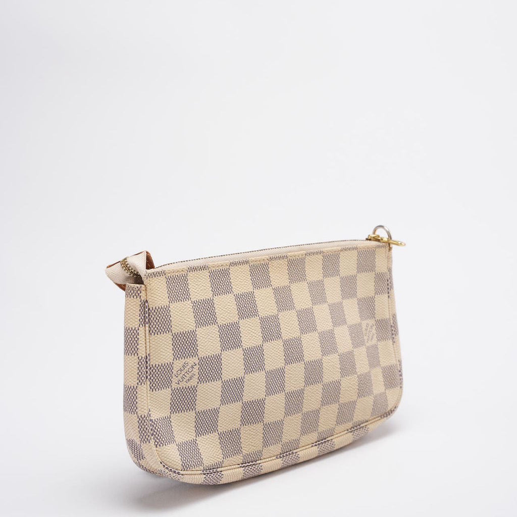 Louis Vuitton Pochette Damier Azur Canvas Accessoires Beige Handbag