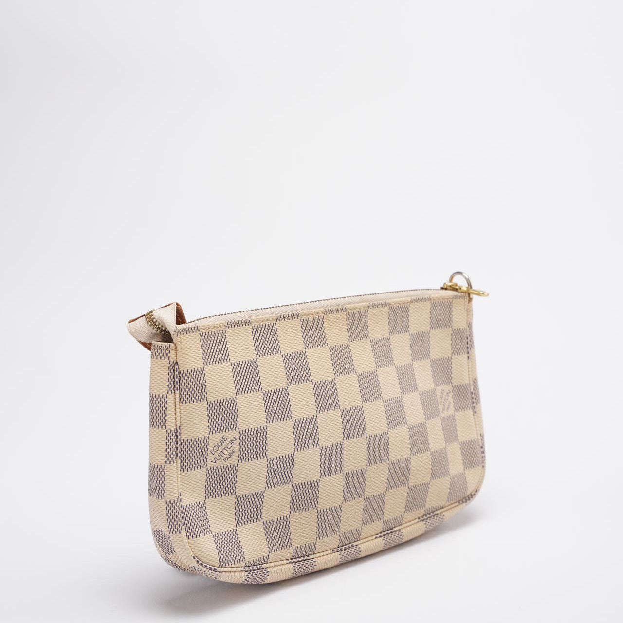 Louis Vuitton Pochette Damier Azur Canvas Accessoires Beige Handbag