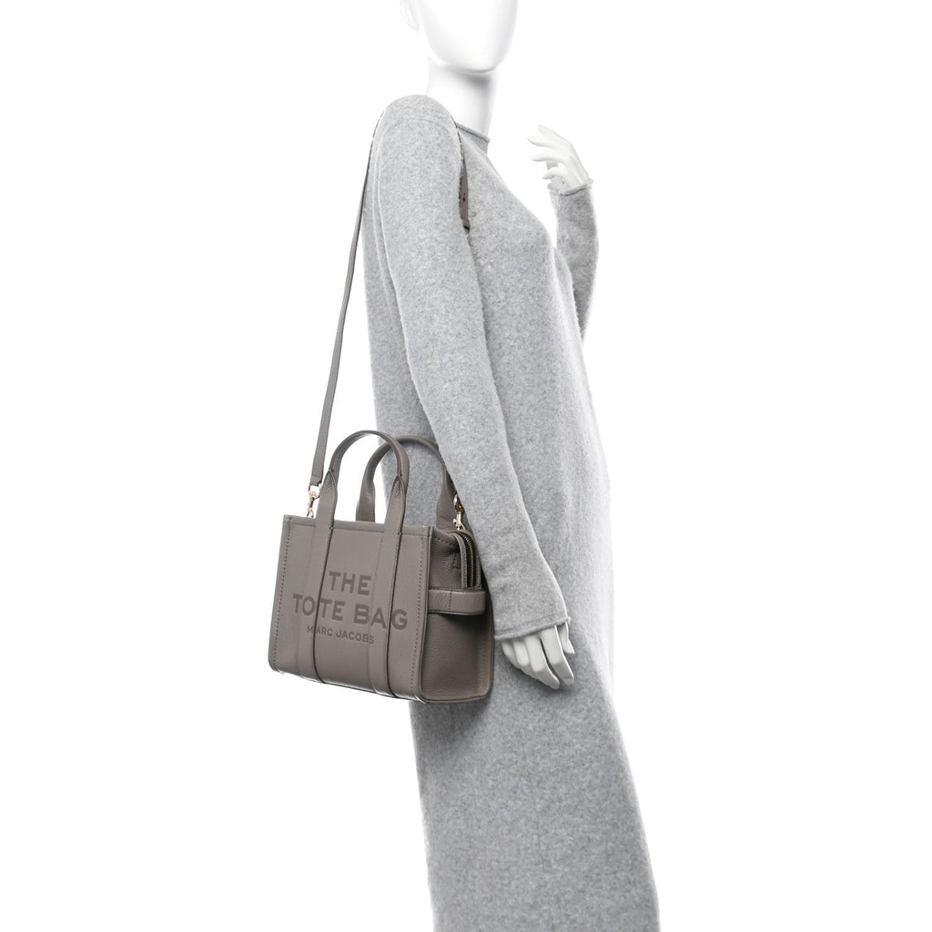 Grained Calfskin Small The Tote Bag Cement