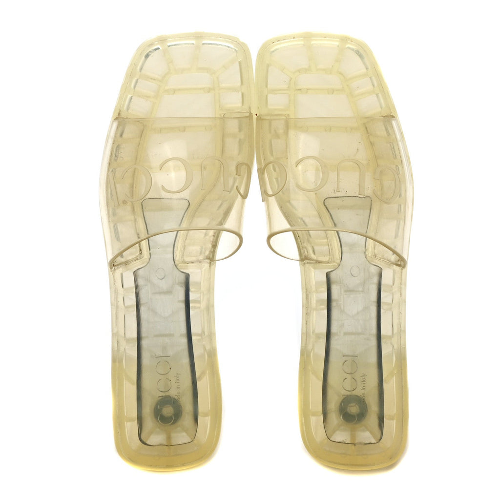 Rubber Gucci Logo Womens Platform 20/60mm Slide Sandals 39 Transparent