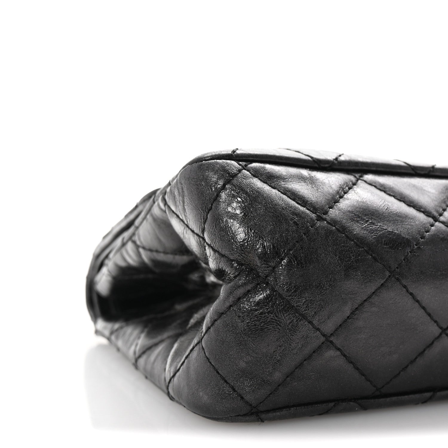 Metallic Aged Calfskin Quilted 2.55 Reissue 227 Flap So Black