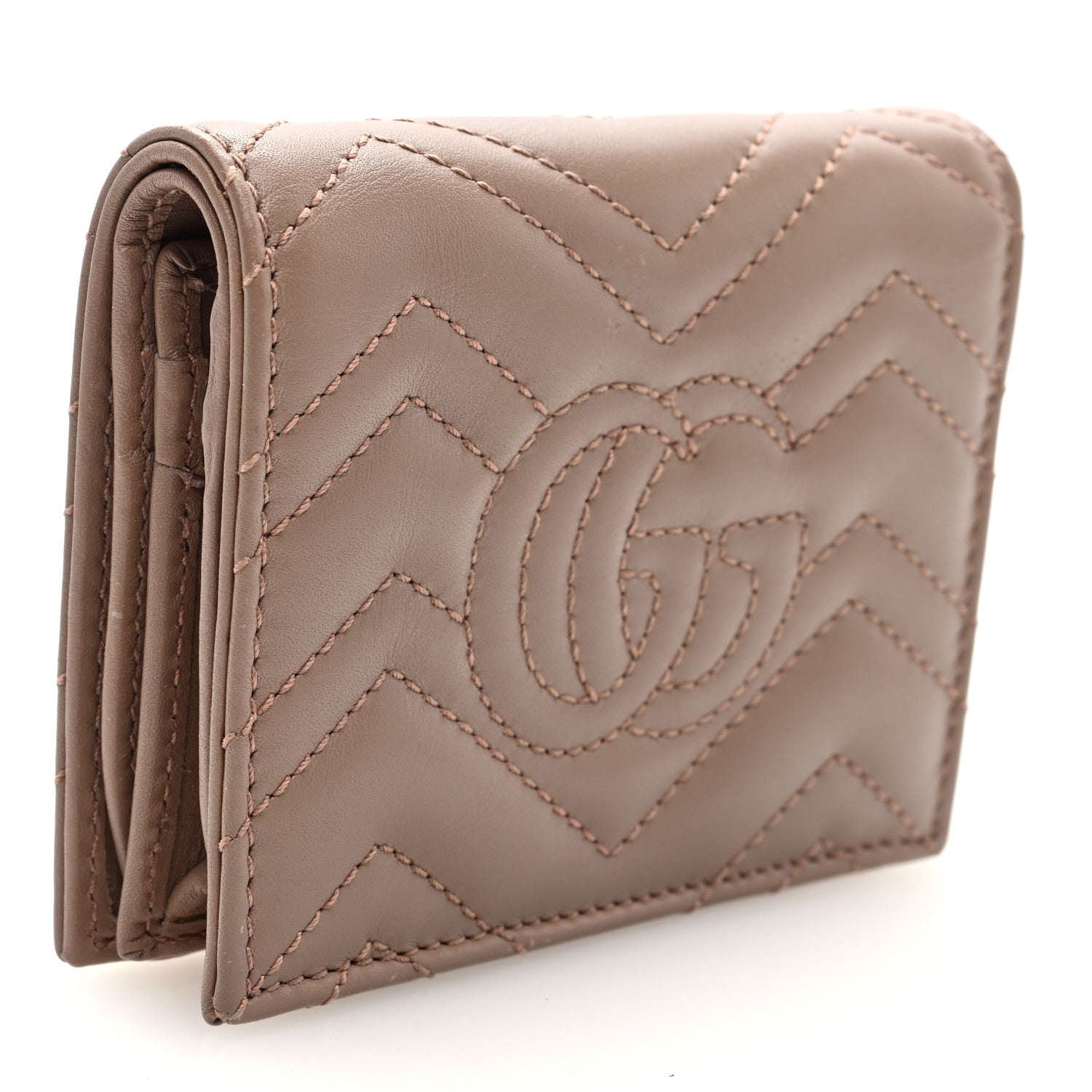 Calfskin Matelasse GG Marmont  Case Wallet Porcelain Rose