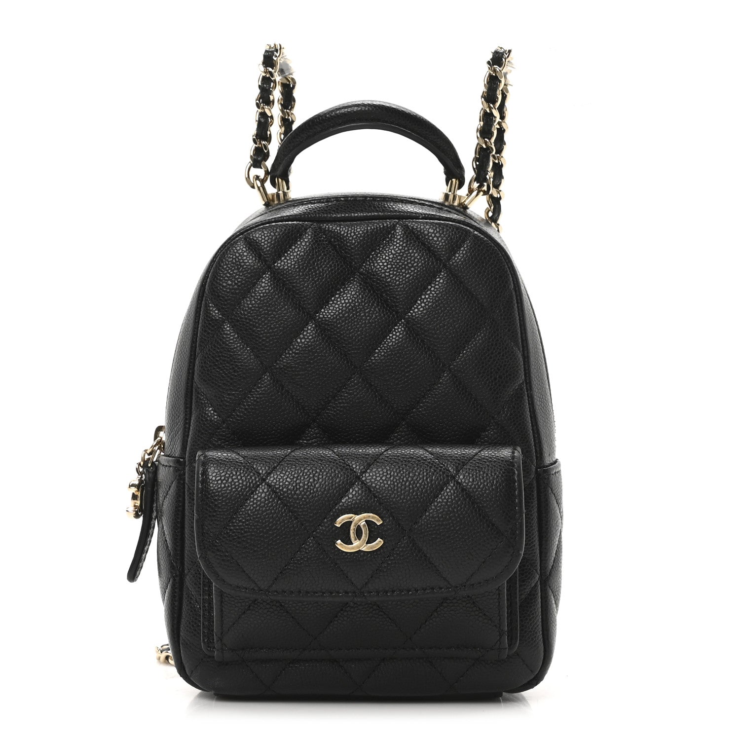 Caviar Quilted CC Mini Classic Backpack Black