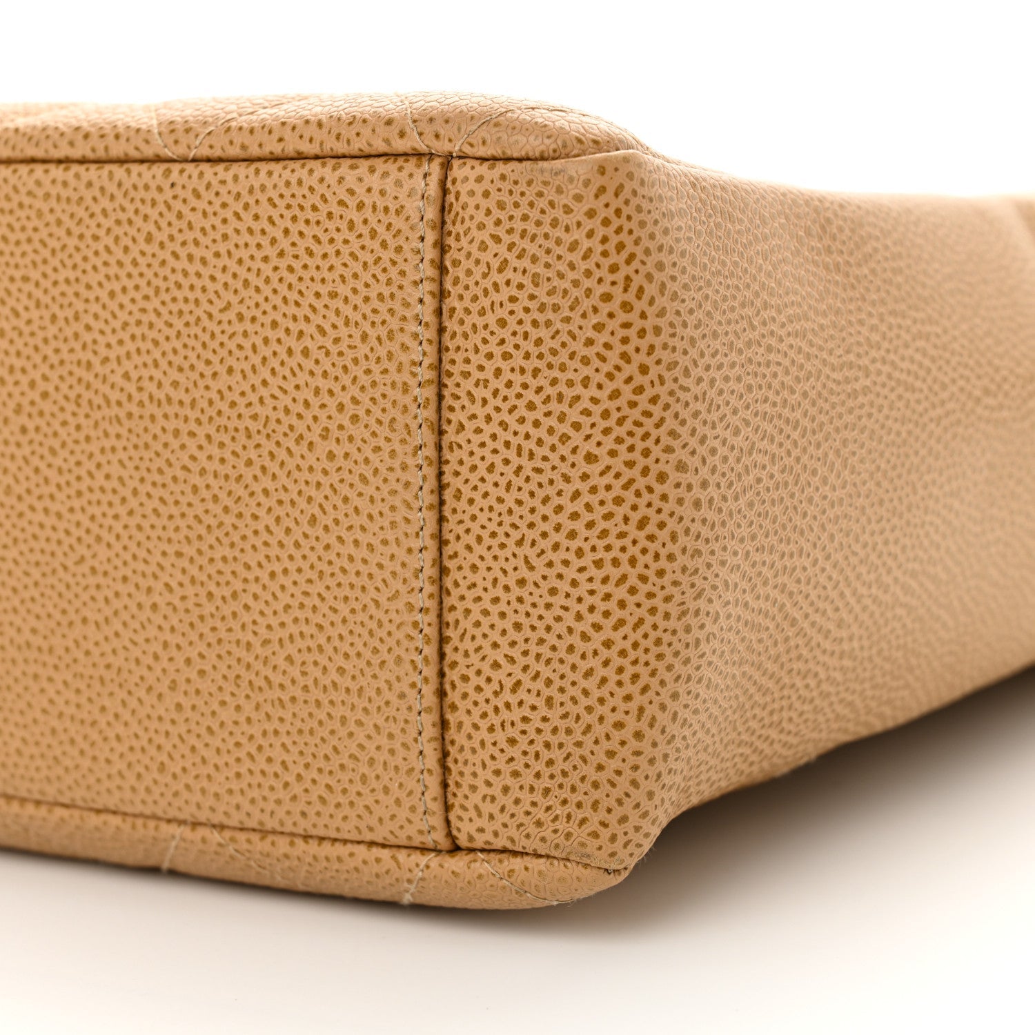Caviar Quilted Petit Shopping Tote PST Dark Beige