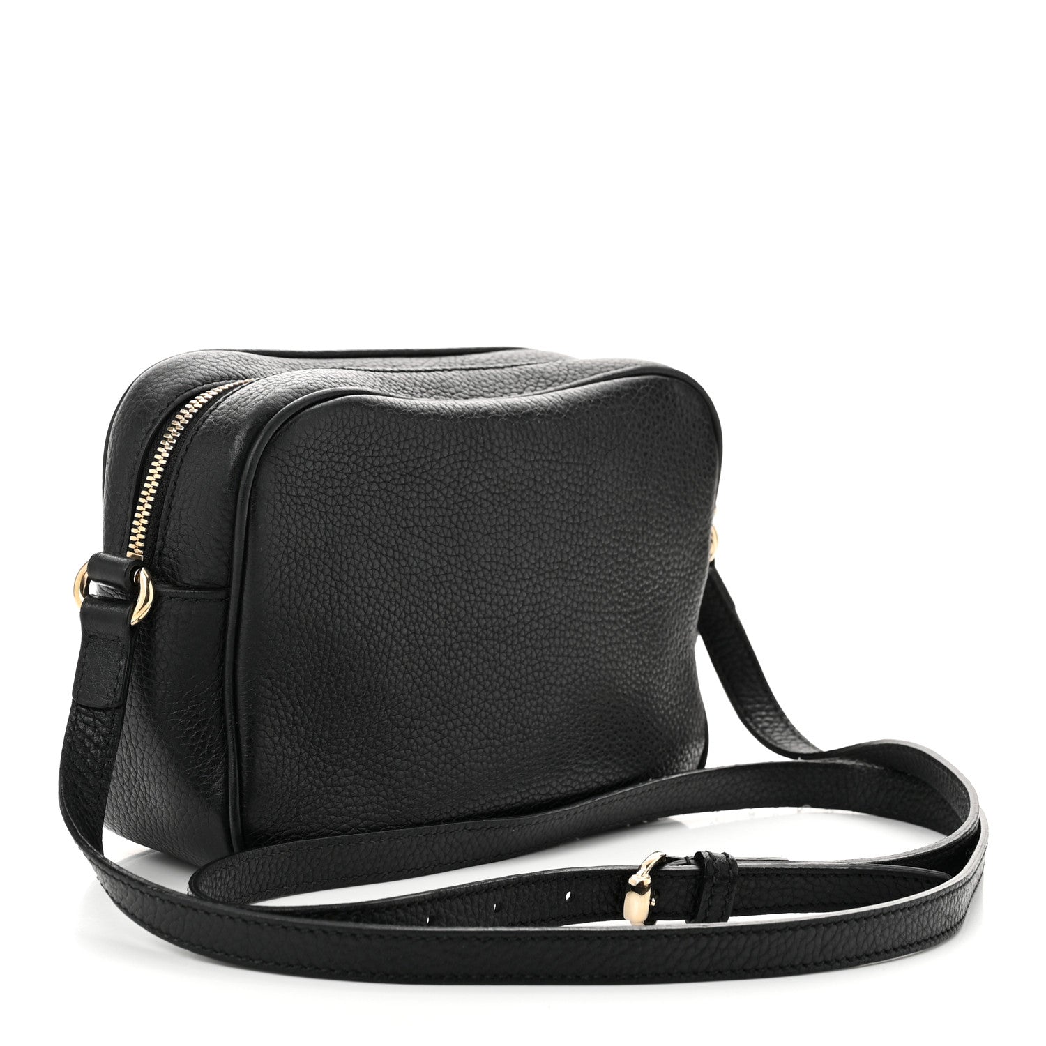 Pebbled Calfskin Small Soho Disco Bag Black