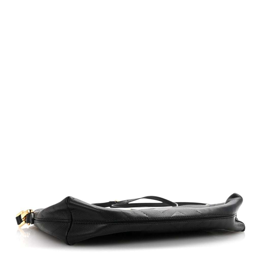 Calfskin Check Embossed Small Chichester Crossbody Clutch Bag Black