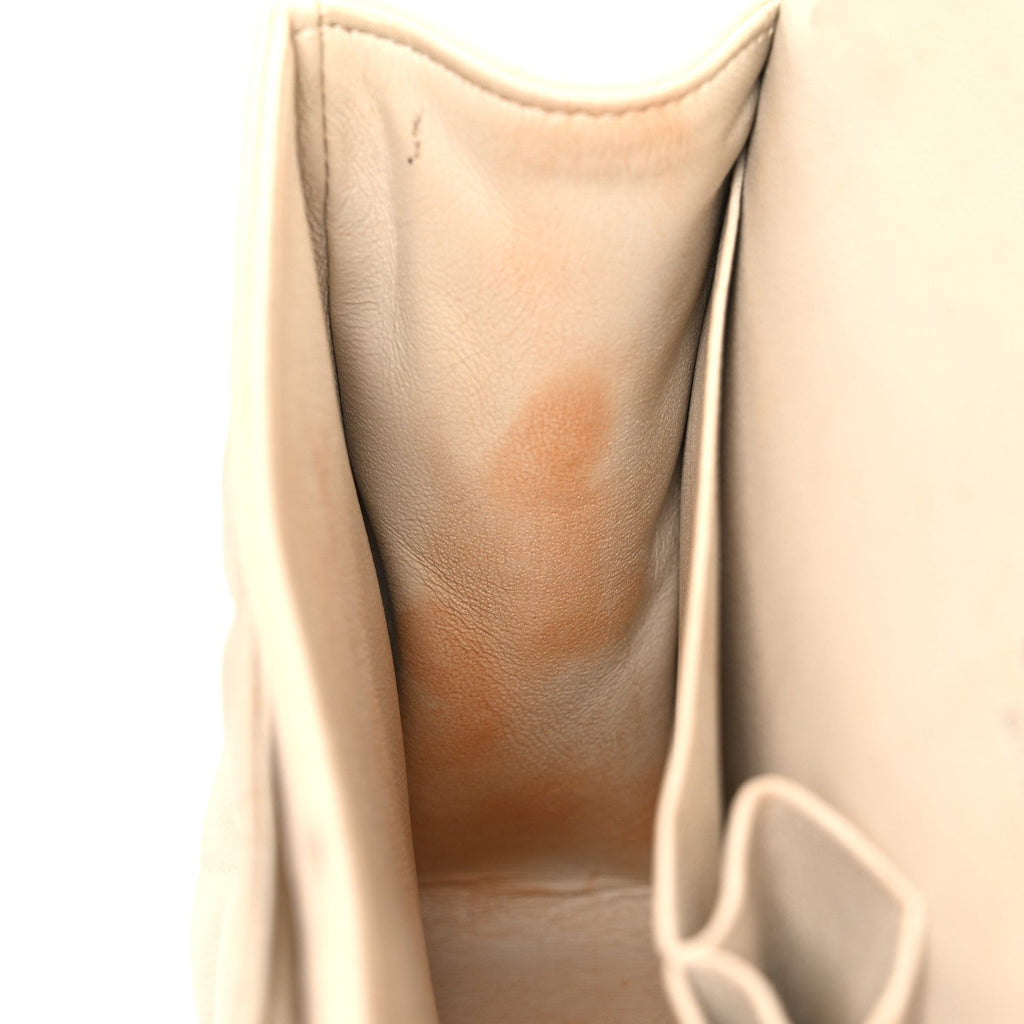 Caviar Quilted Jumbo Double Flap Ivory