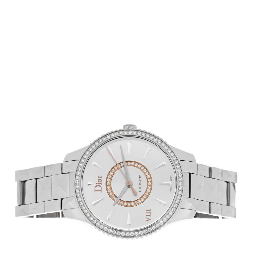 Stainless Steel Diamond Bezel 36mm Dior VIII Montaigne Automatic Watch