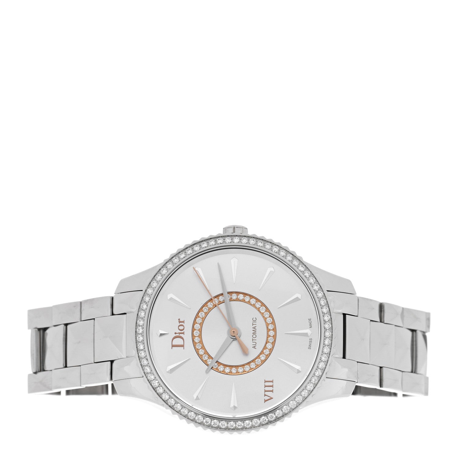 Stainless Steel Diamond Bezel 36mm Dior VIII Montaigne Automatic Watch