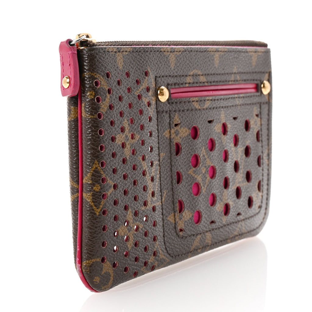 Monogram Perforated Pochette Plat Fuchsia