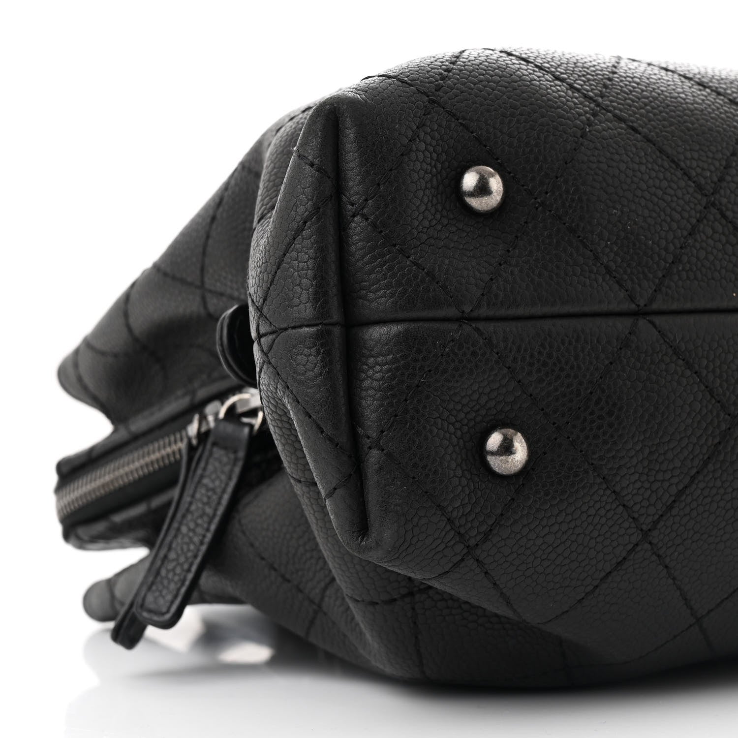 Grained Vegetal Calfskin Small Urban Shopping Tote Black