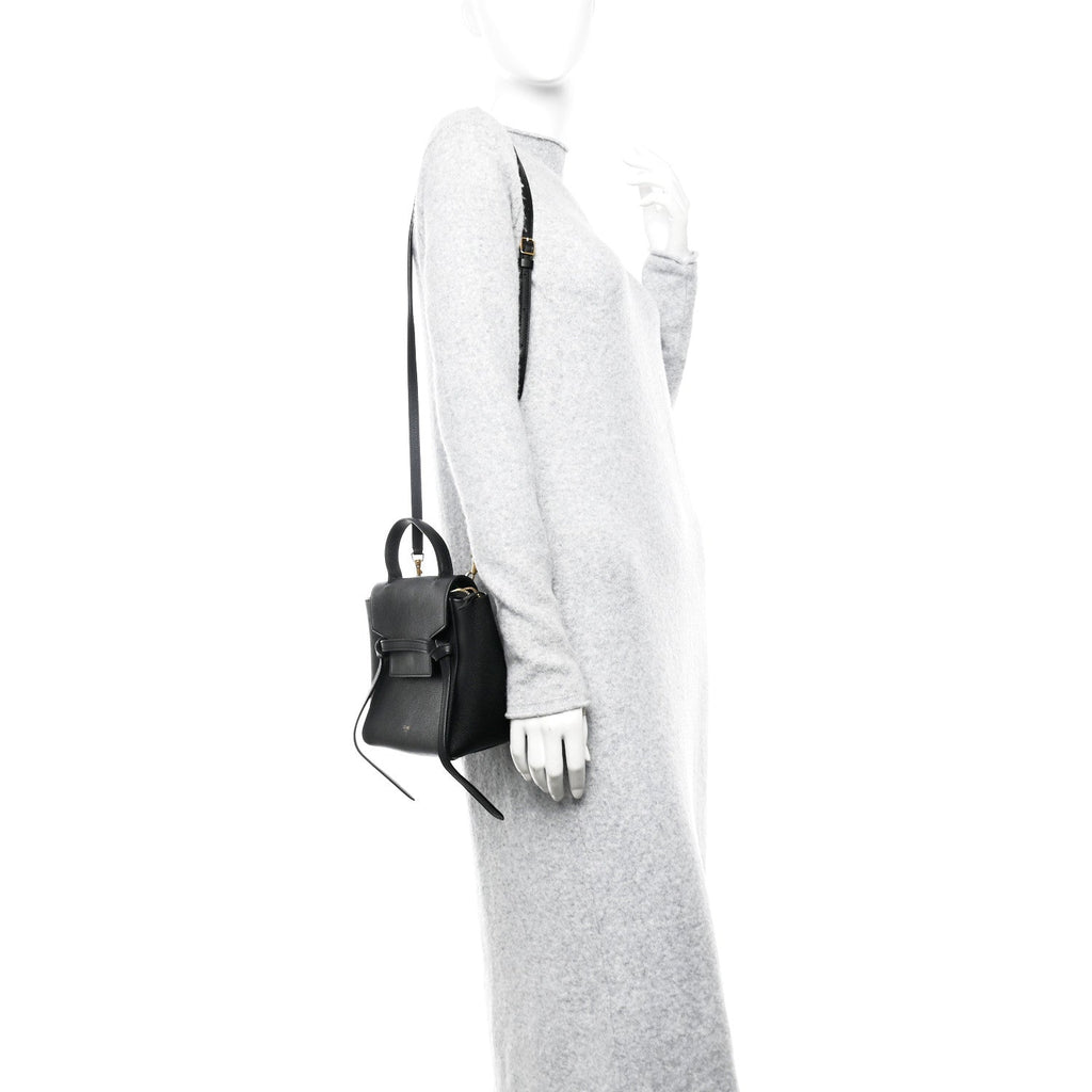 Grained Calfskin Nano Belt Bag Black