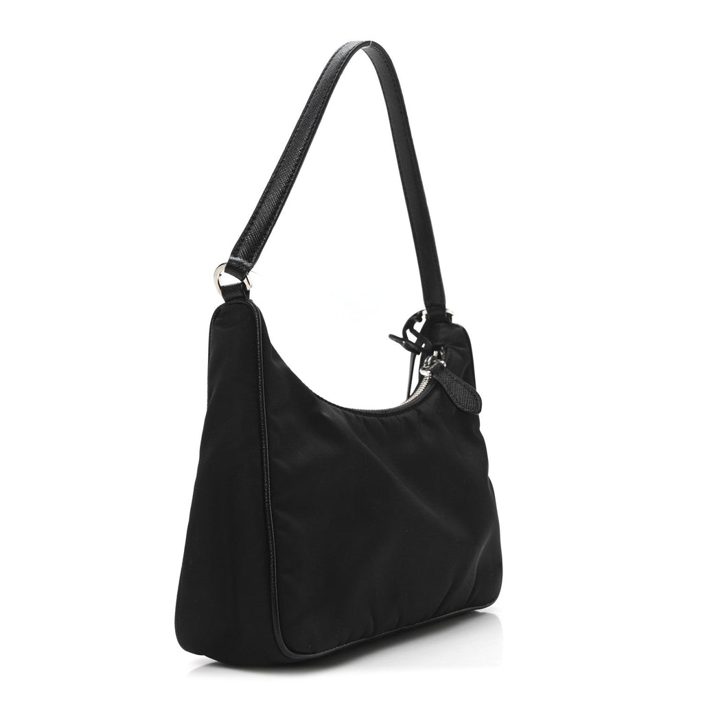 Tessuto Nylon Saffiano Mini Re-Edition 2005 Bag Black