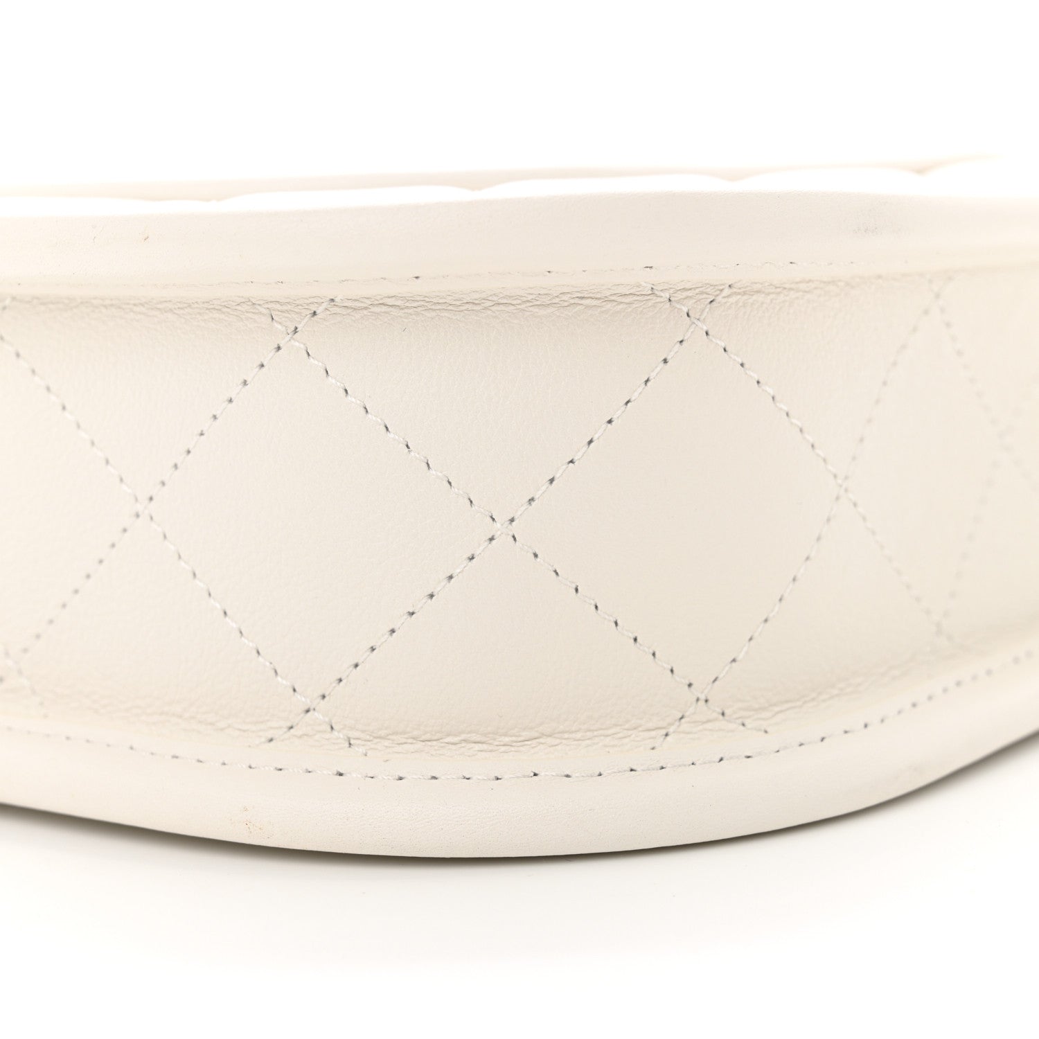 Calfskin Quilted CC Hobo Handbag White