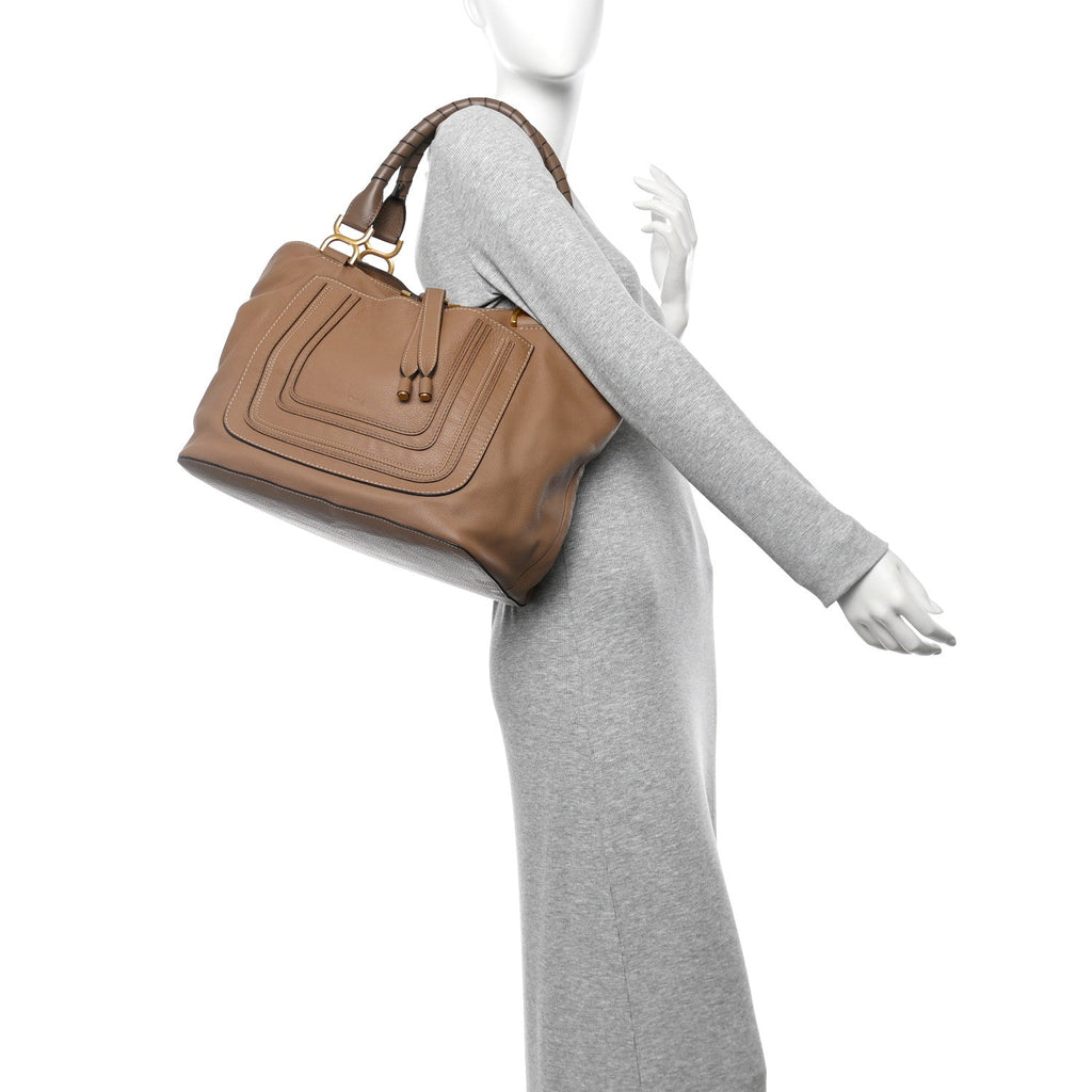 Calfskin Large New Marcie Tote Nut