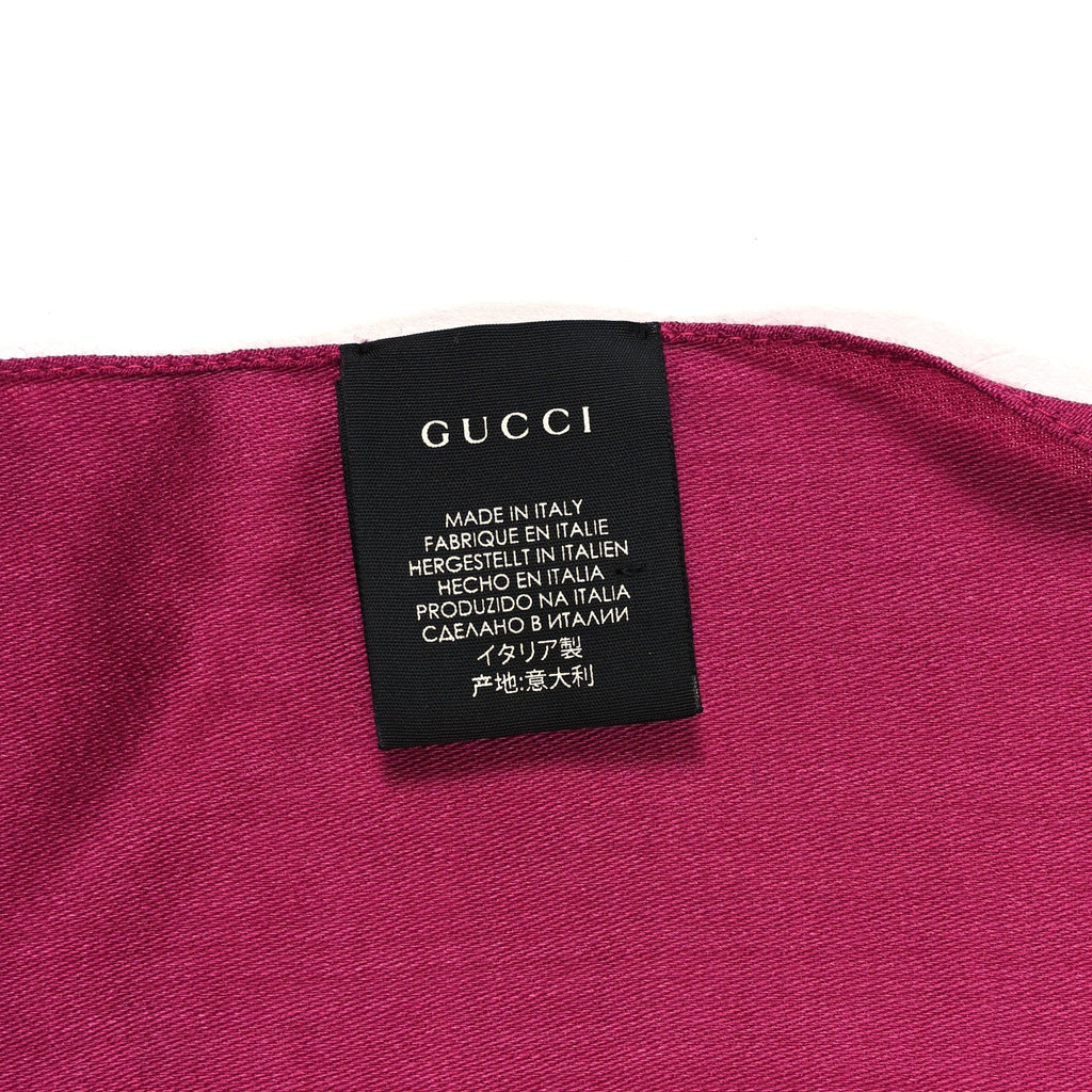 Wool Silk GG Monogram GGNat Scarf Fuchsia