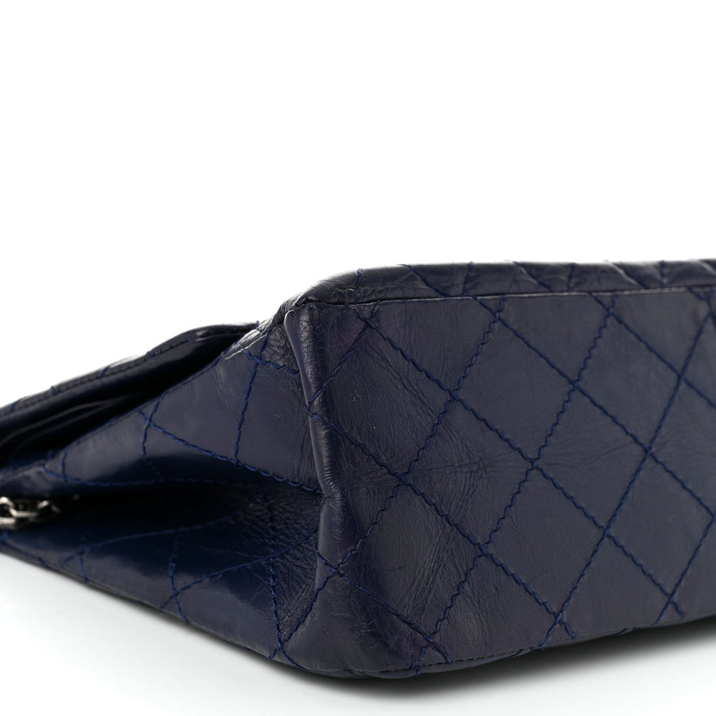 Aged Calfskin Quilted 2.55 Reissue 226 Flap Dark Blue