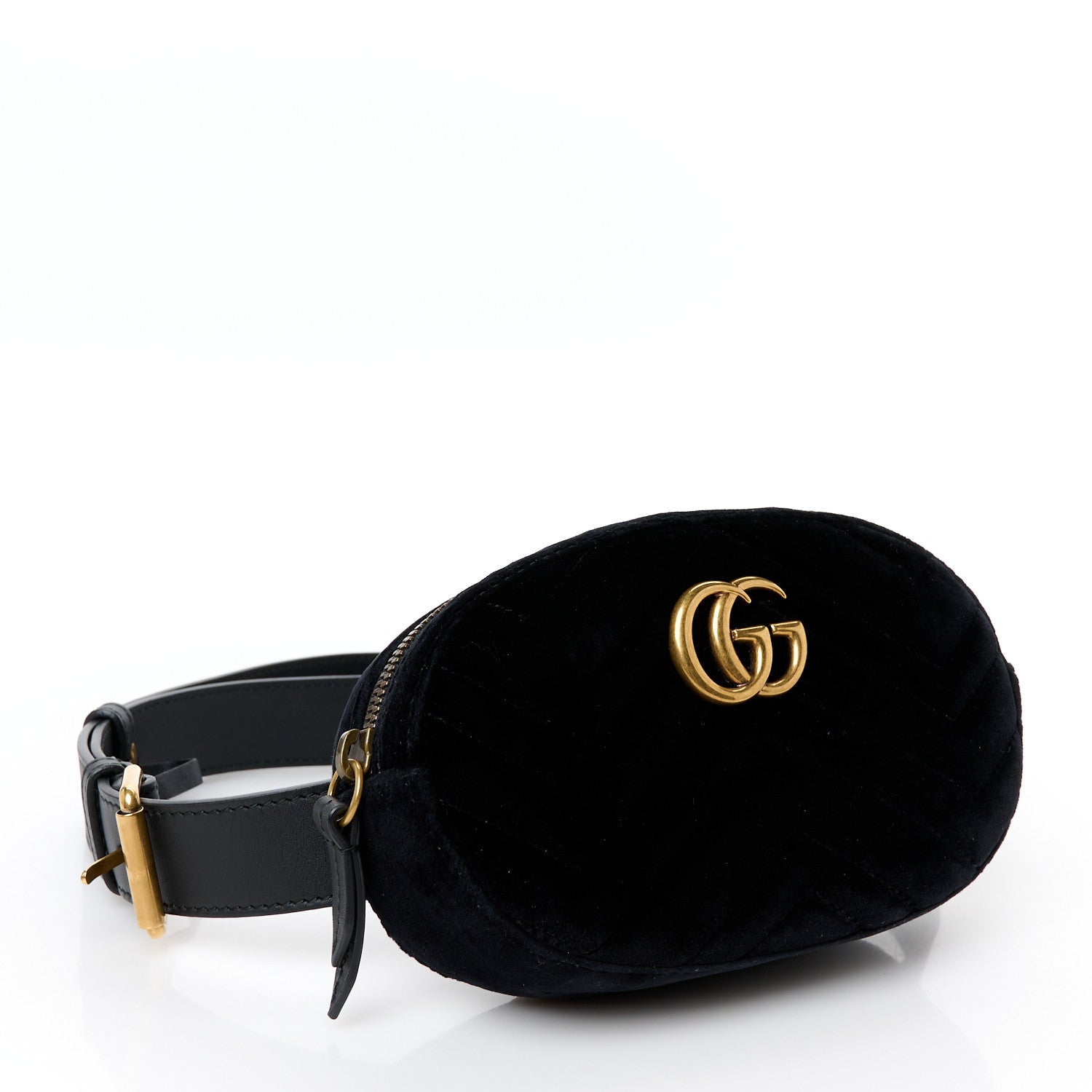 Velvet Matelasse GG Marmont Belt Bag 85 34 Black
