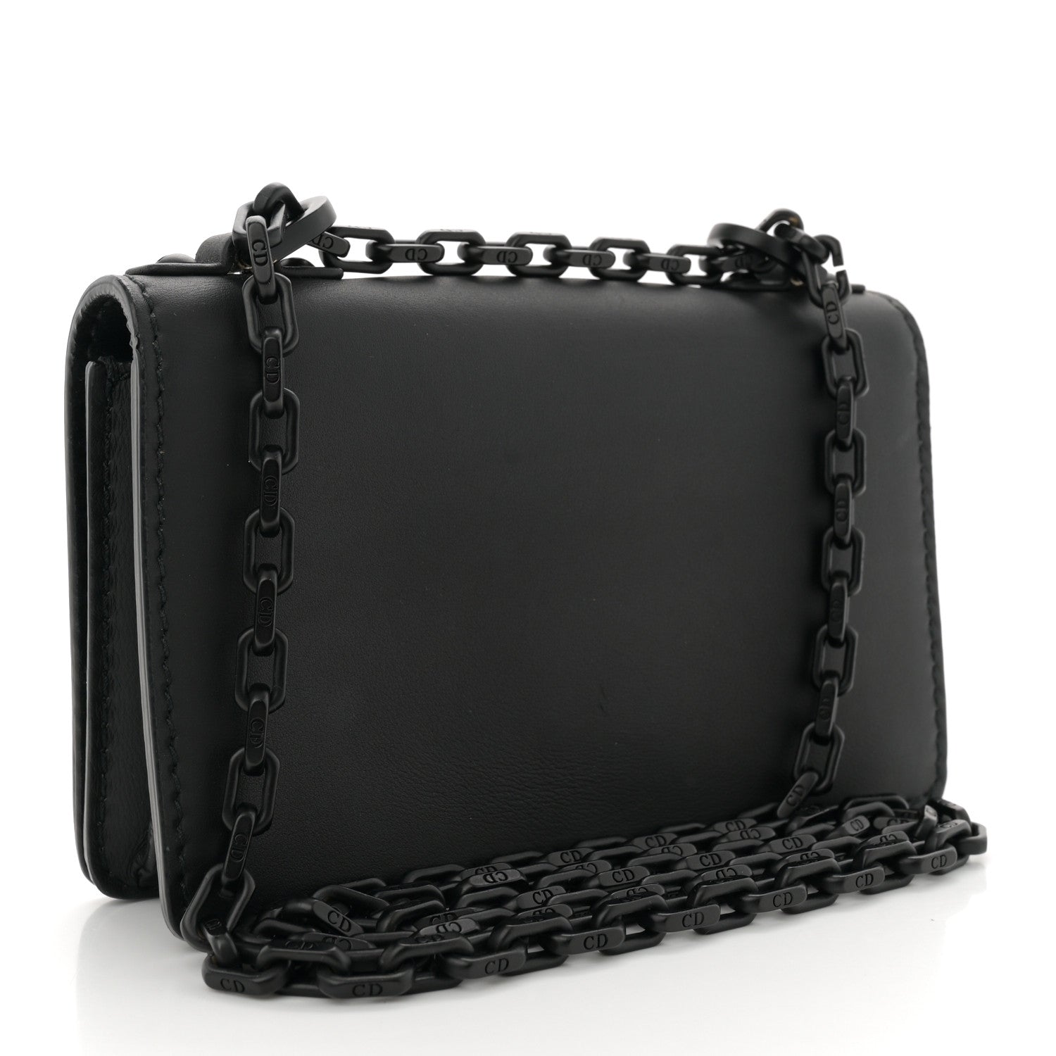 Ultra Matte Calfskin Mini J'Adior Chain Flap Bag Black