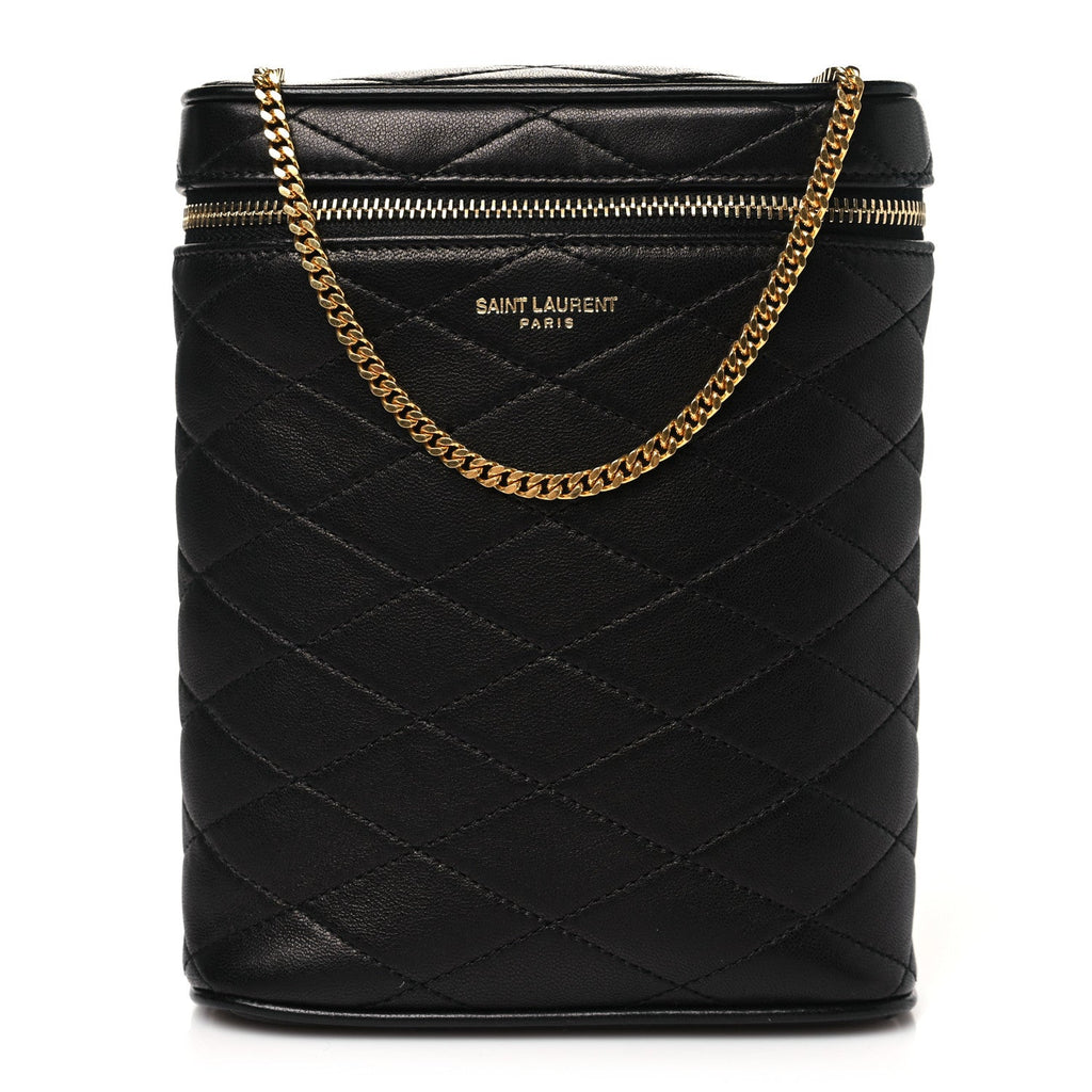 Lambskin Quilted Binocular Case Black