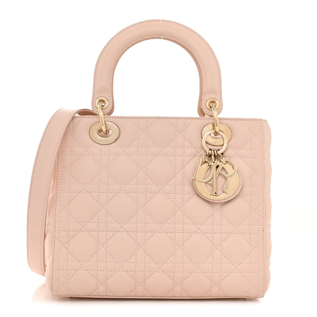 Lambskin Cannage Medium Lady Dior Light Pink