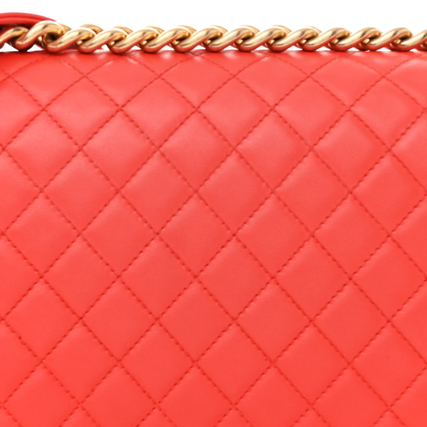 Calfskin Quilted New Medium Boy Flap Red