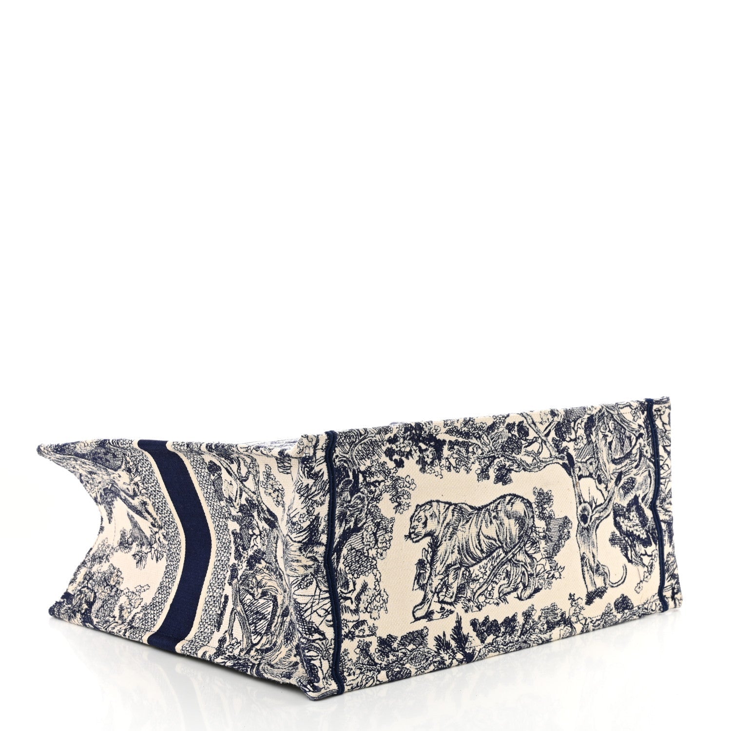 Canvas Embroidered Large Dioriviera Toile De Jouy Book Tote Blue