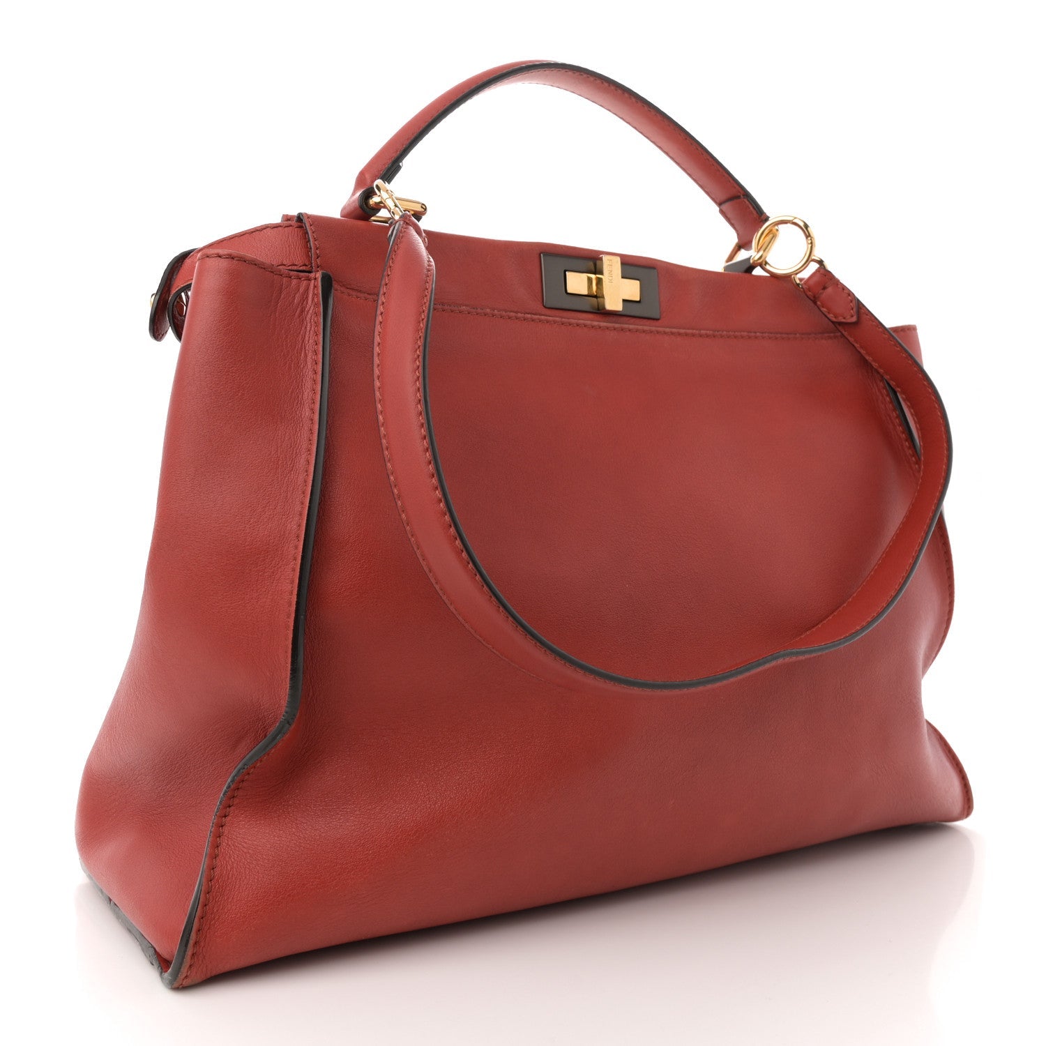 Vitello Suede Large Peekaboo Iconic Satchel Terra di Siena