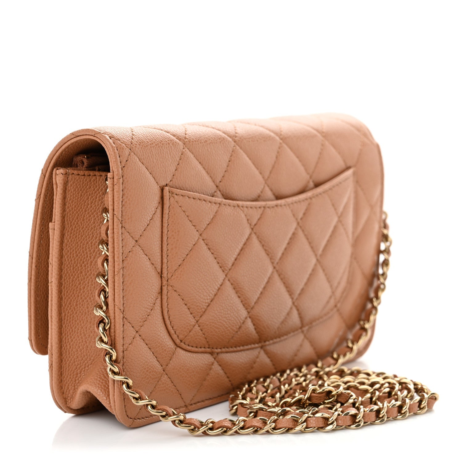 Caviar Quilted CC Turnlock Wallet On Chain WOC Brown