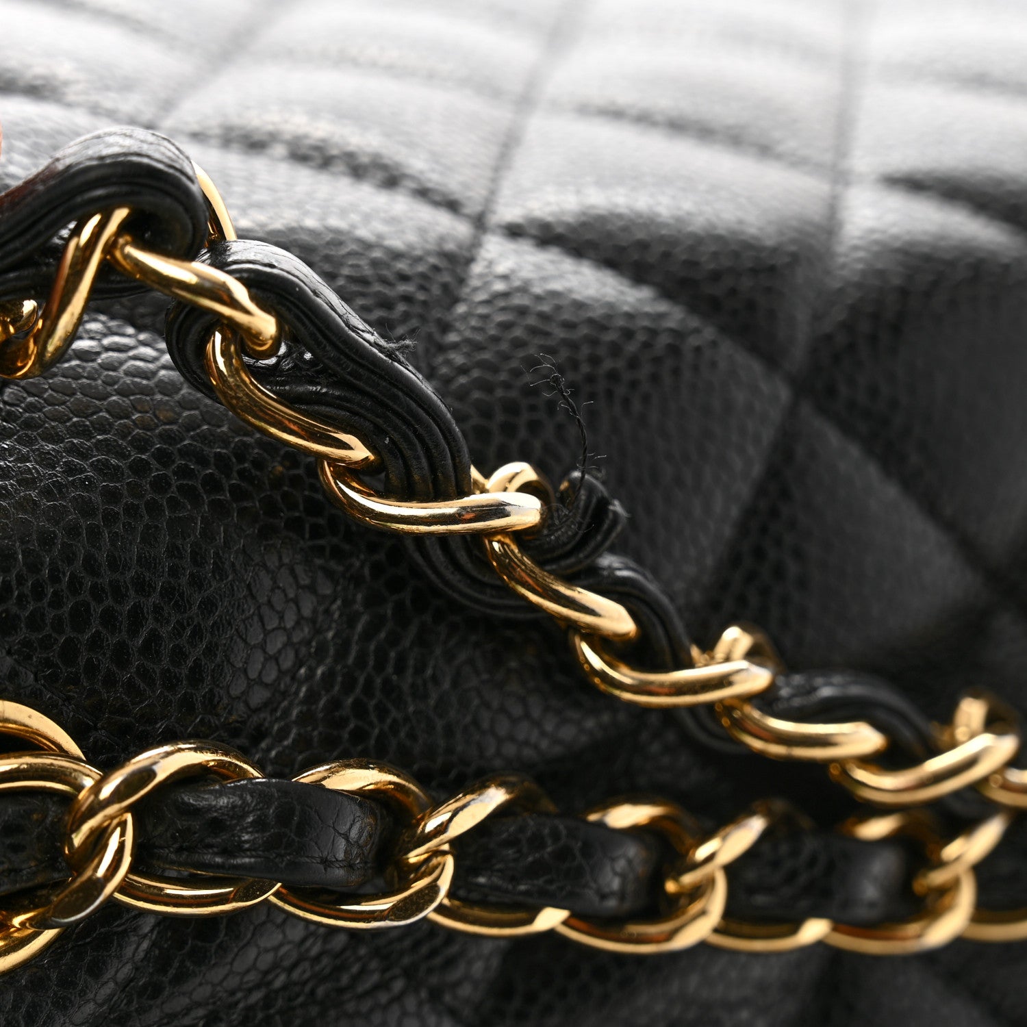 Caviar Quilted Jumbo Double Flap Black