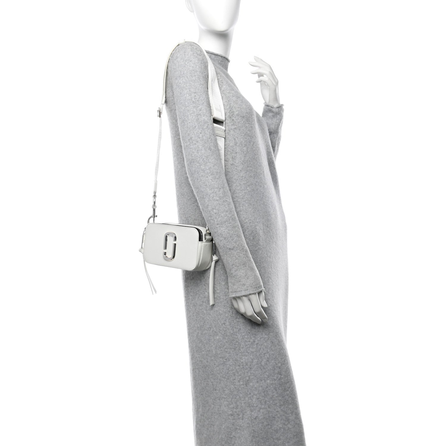 Saffiano Small Snapshot Camera Bag White