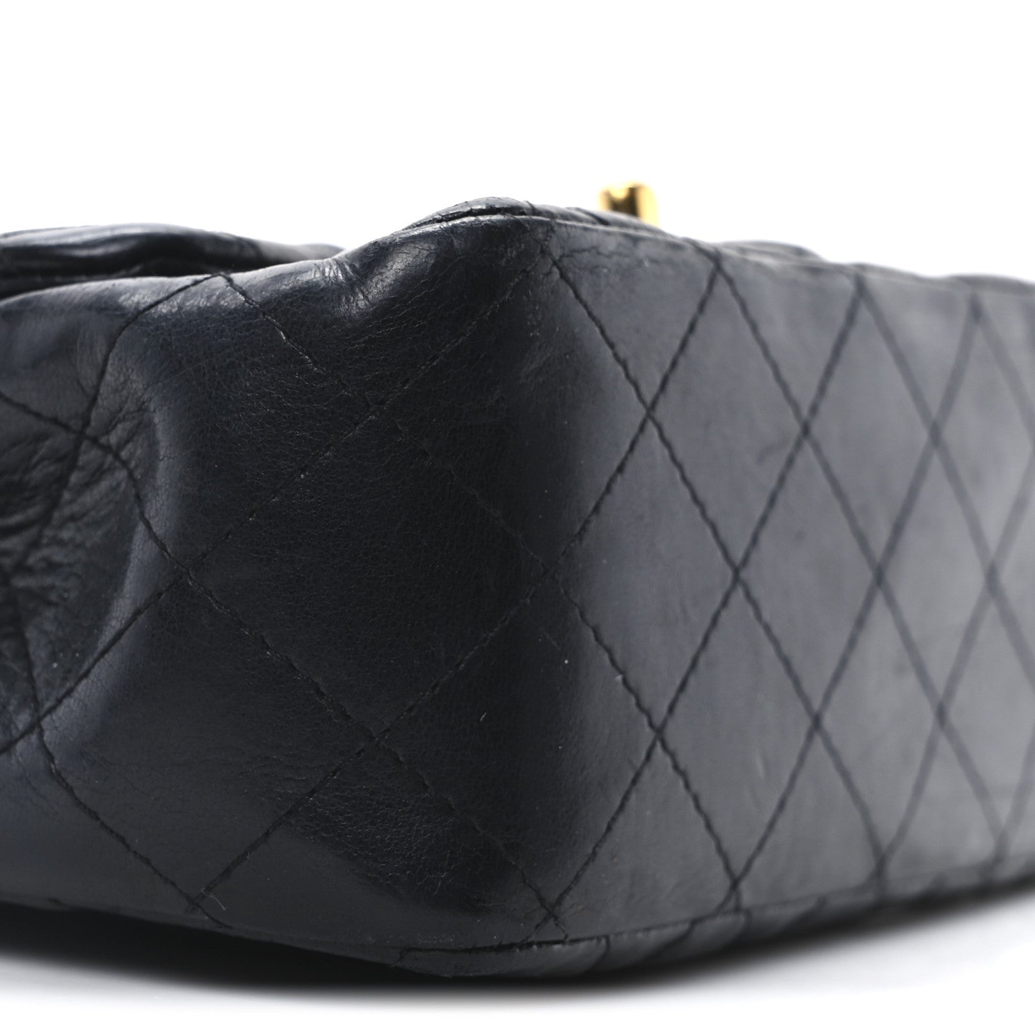 Lambskin Quilted Mini Square Flap Black