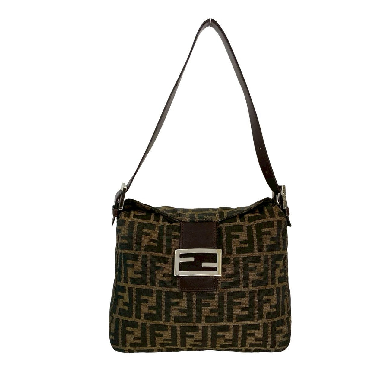 Fendi Mamma Baguette Canvas Leather 2way Bag