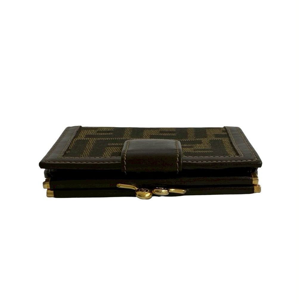 Fendi Zucca FF Canvas Leather Wallet