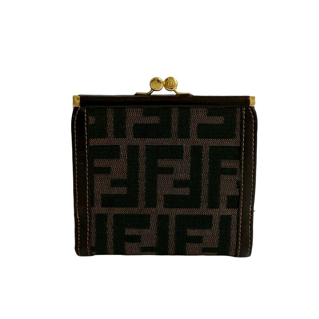Fendi Zucca FF Canvas Leather Wallet