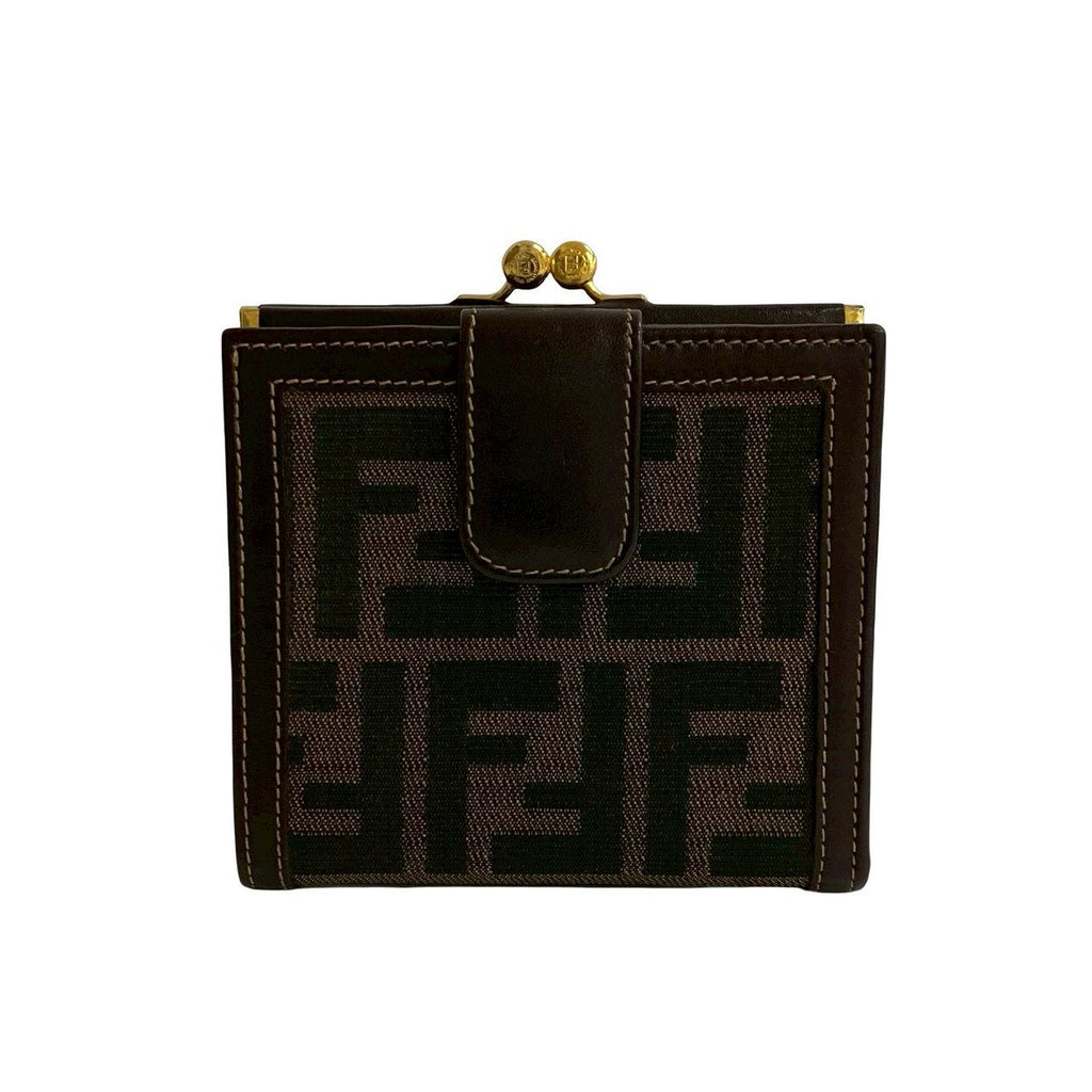 Fendi Zucca FF Canvas Leather Wallet