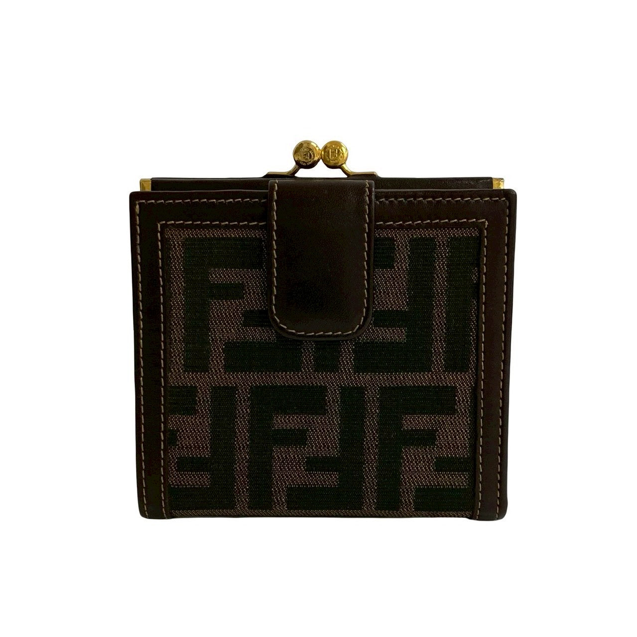 Fendi Zucca FF Canvas Leather Wallet