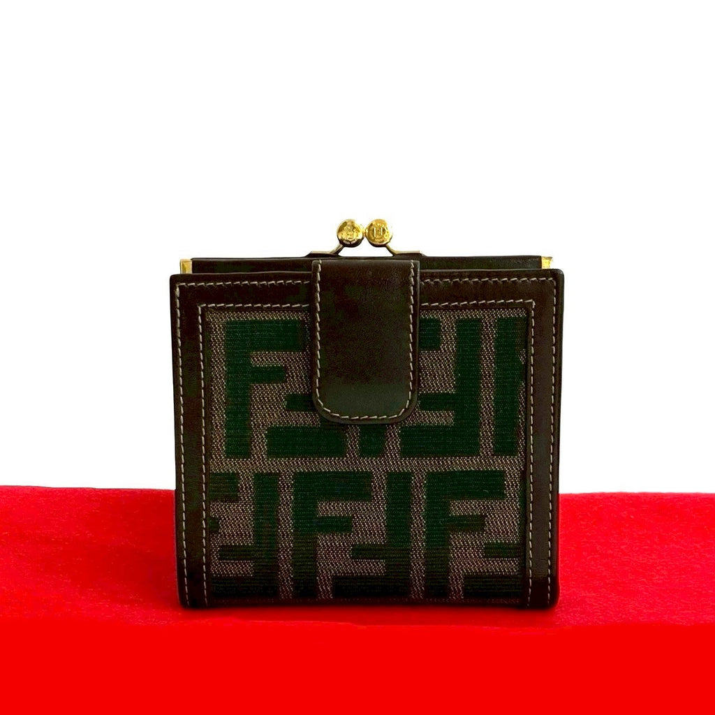 Fendi Zucca FF Canvas Leather Wallet