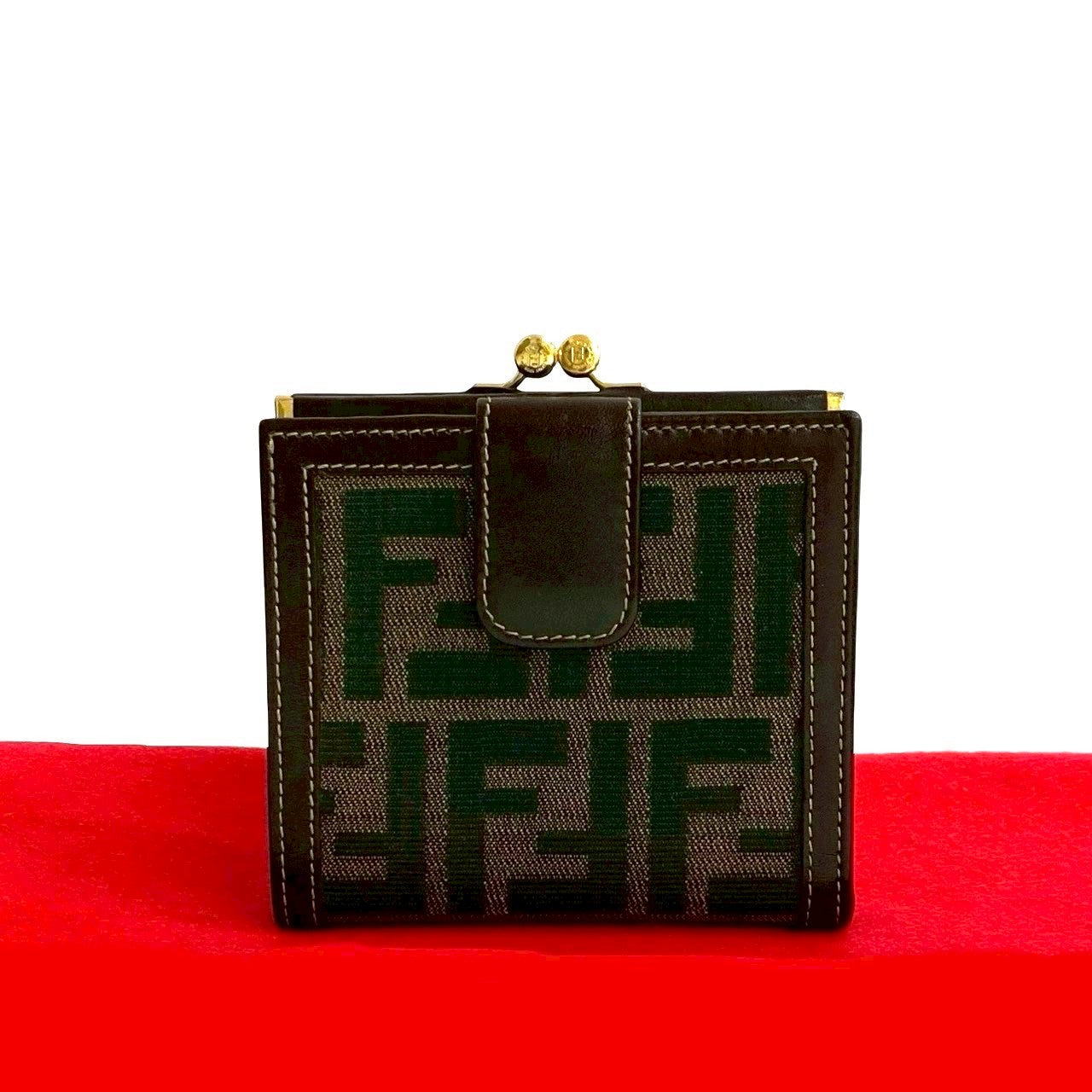 Fendi Zucca FF Canvas Leather Wallet