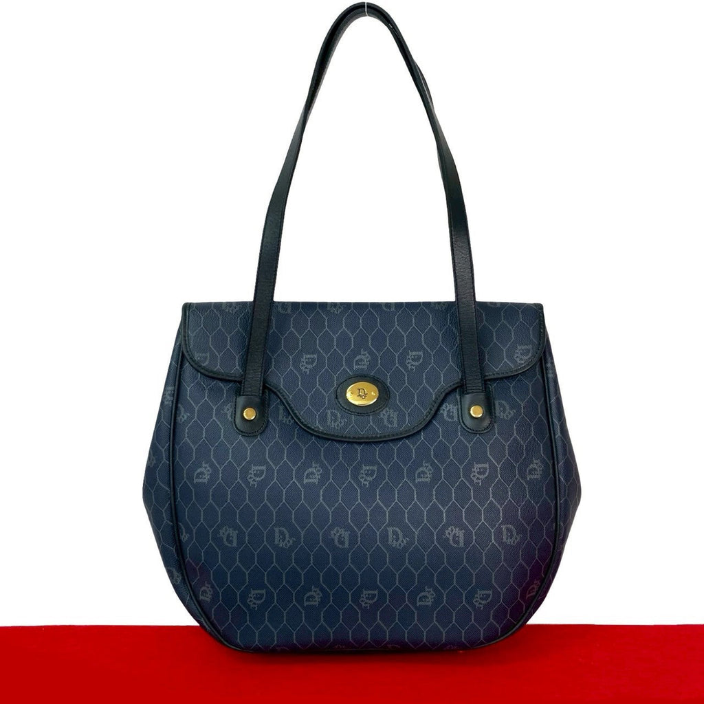Christian Dior Honeycomb Pattern Leather Tote Bag
