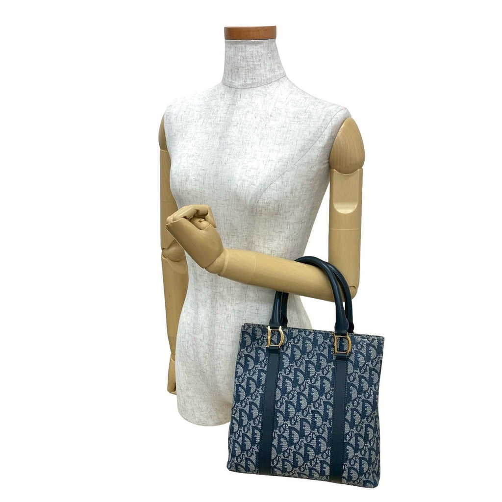Christian Dior Trotter Leather Canvas Handbag
