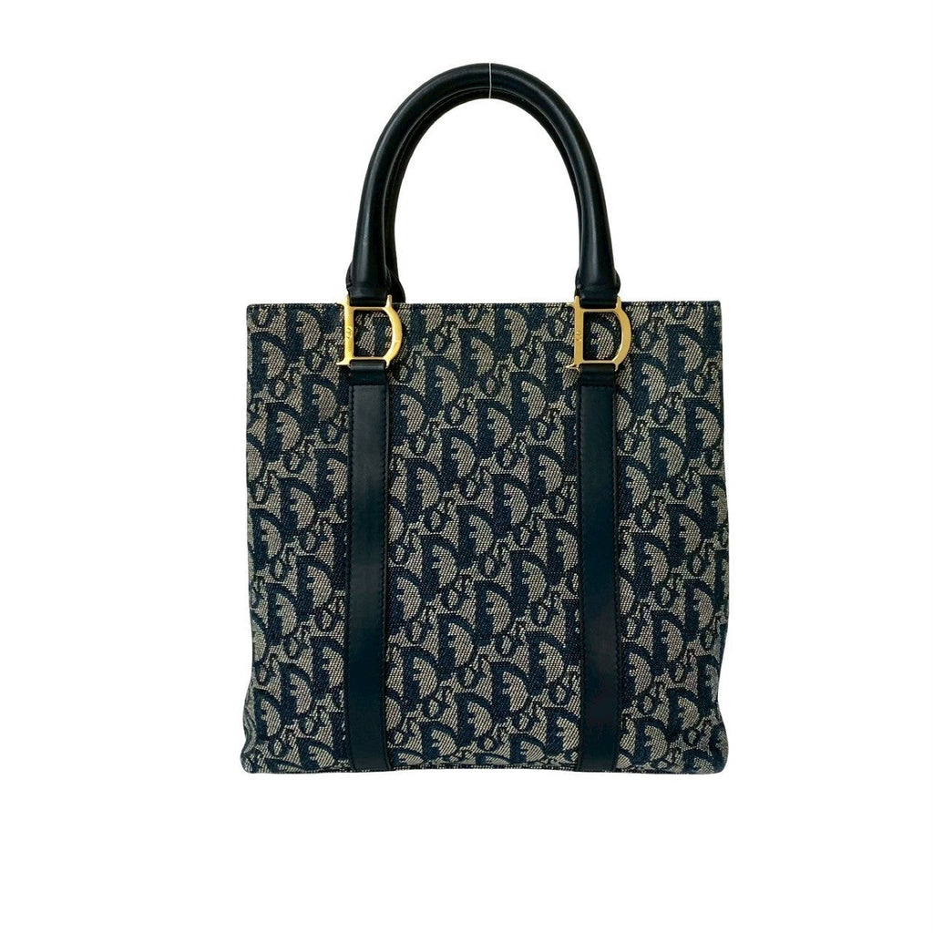 Christian Dior Trotter Leather Canvas Handbag