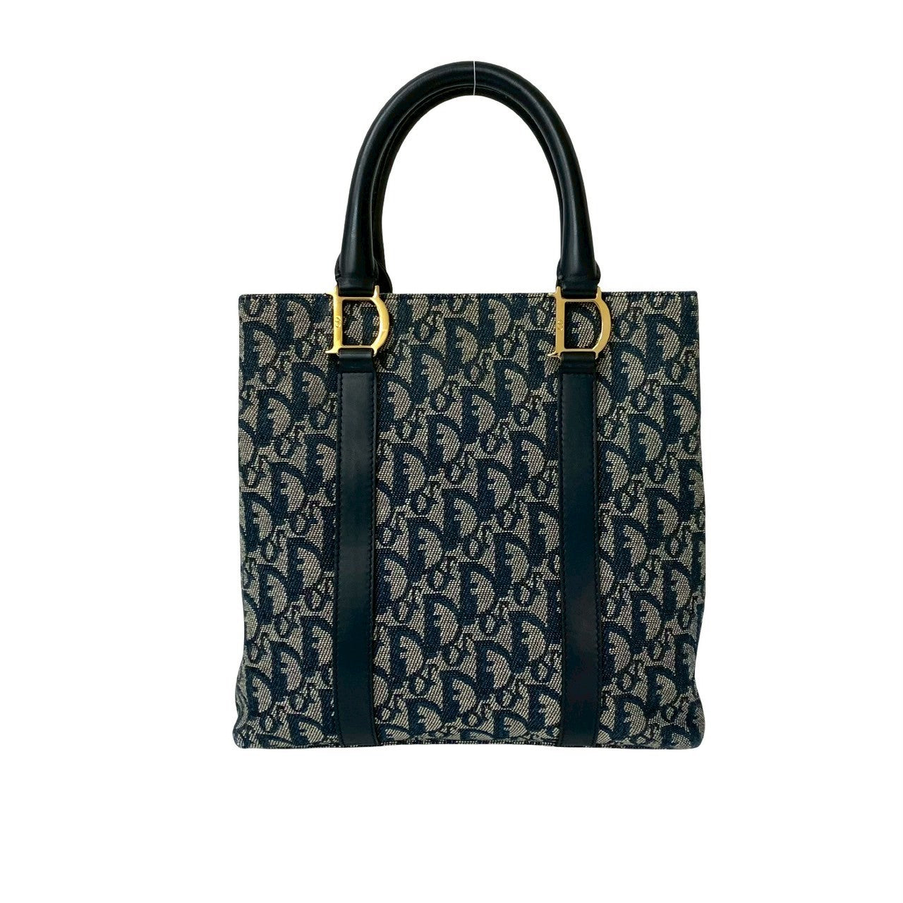 Christian Dior Trotter Leather Canvas Handbag