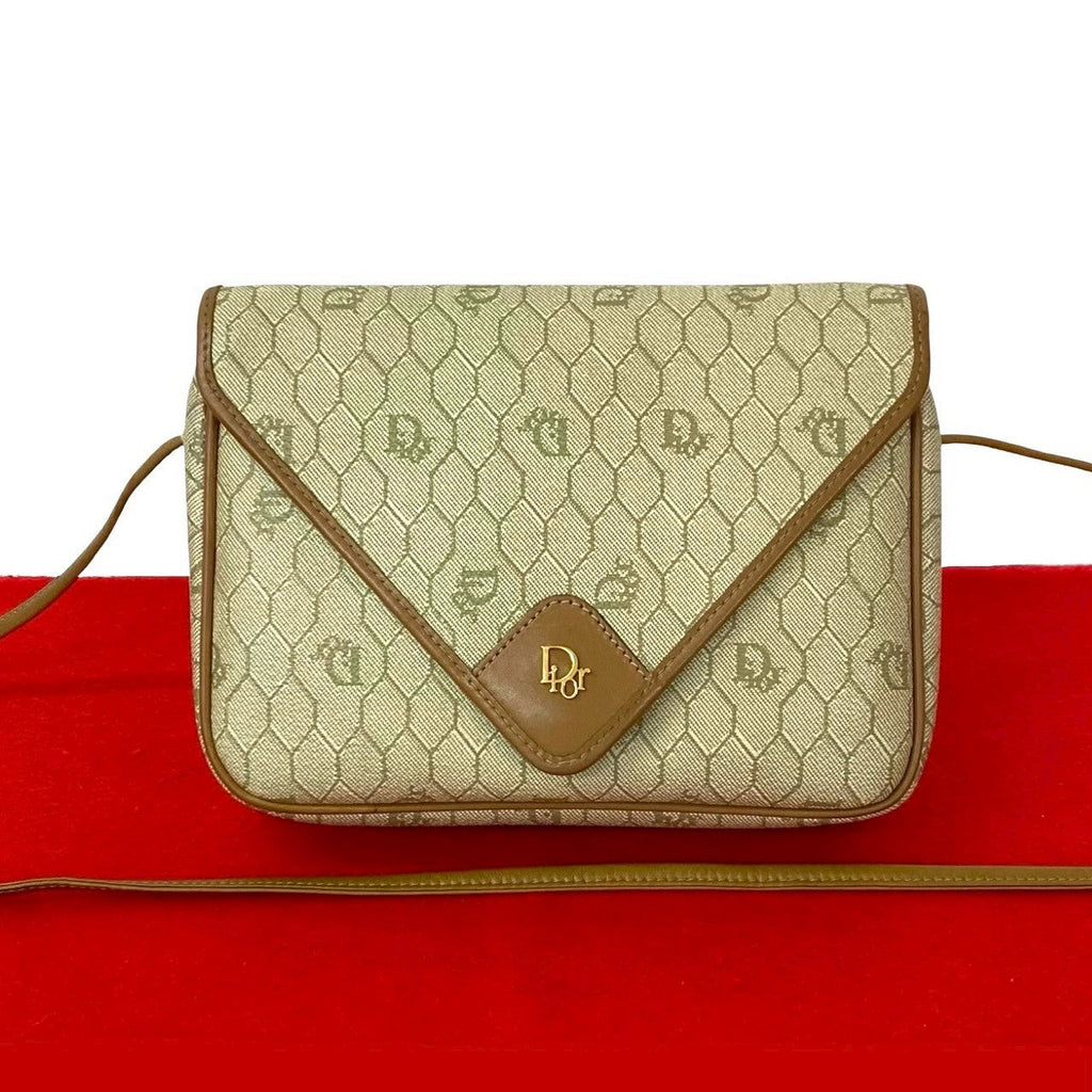 Christian Dior Honeycomb Pattern PVC Leather Shoulder Bag