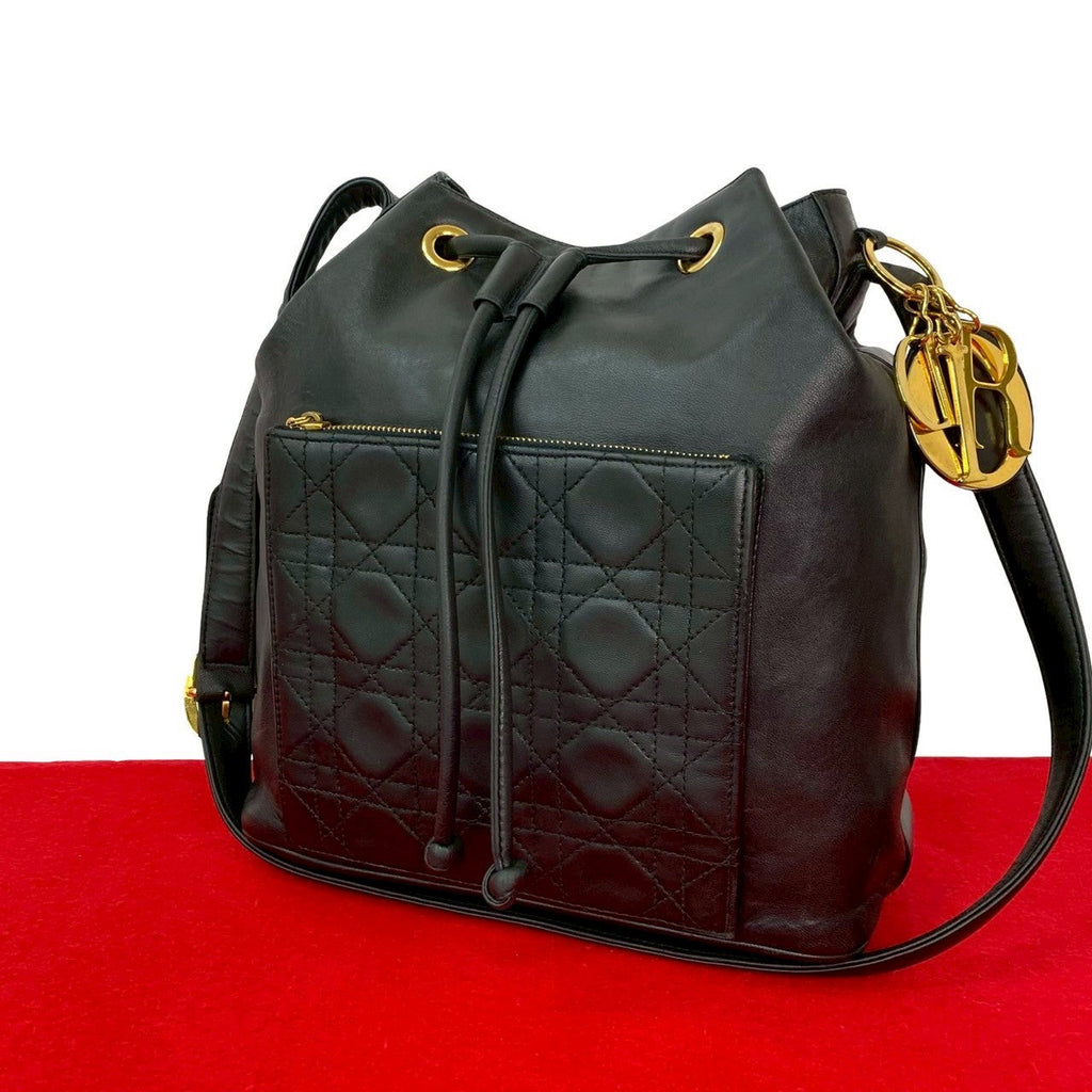 Christian Dior Cannage Stitch Leather Shoulder Bag