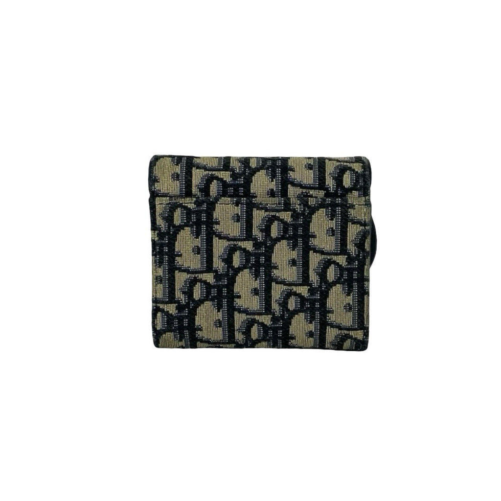 Christian Dior Oblique Canvas Leather Trifold Wallet