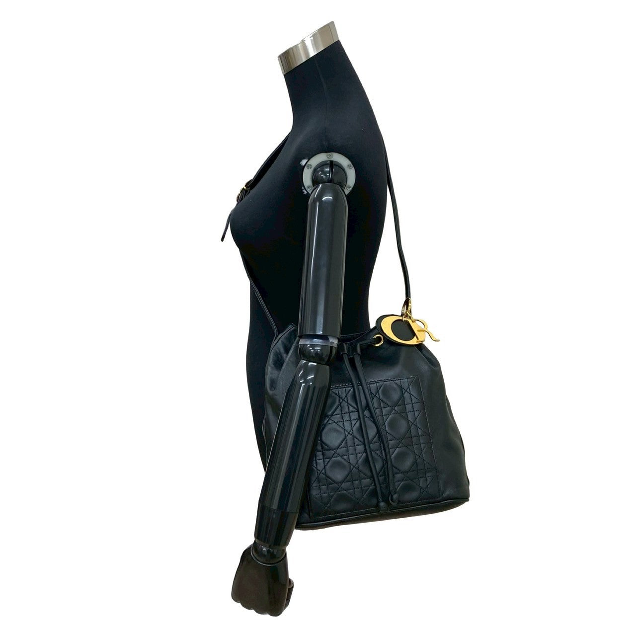 Christian Dior Cannage Stitch Leather Shoulder Bag