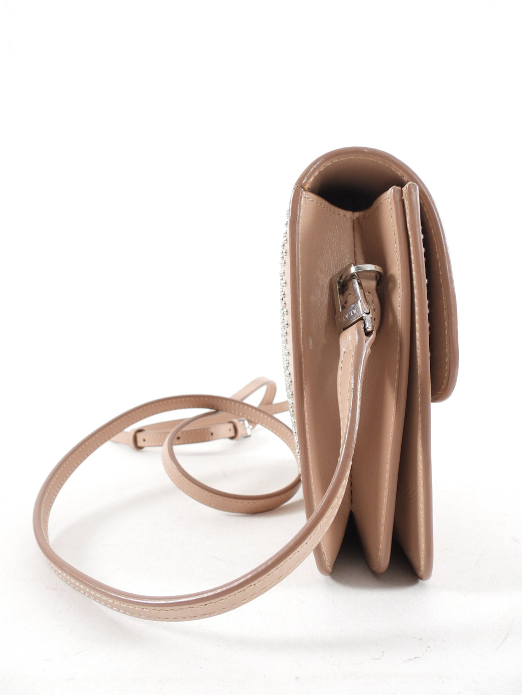 Alaia Small Stud Nude Leather Crossbody Bag