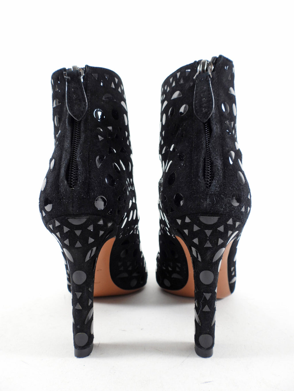 Alaia Black Suede Embellished Ankle Boots - EU 37 / 36.5